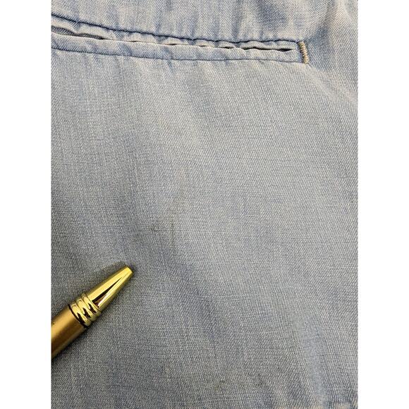 All Saints Jada Playsuit Romper Size 10 Lyocell Belt Chambray Shorts Pockets - Picture 11 of 12